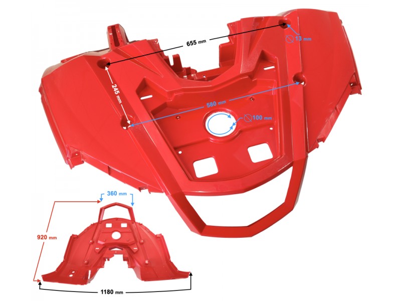 Front top cover red Hisun Tactic 550