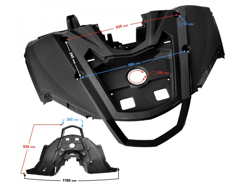 Top front Cover black Hisun Tactic 550
