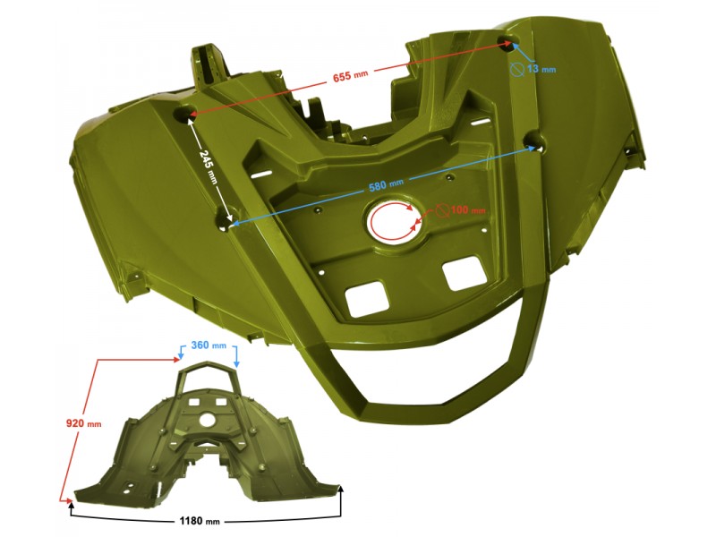 Top Front Cover Green Hisun Tactic 550