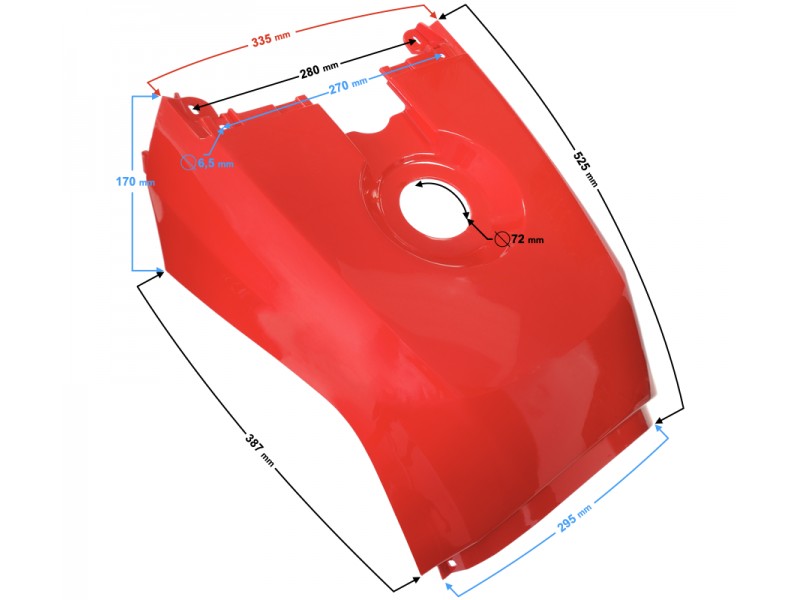 Fuel tank Cover: center red Hisun Tactic 550