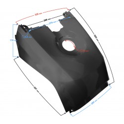 Fuel tank Cover: center black Hisun Tactic 550