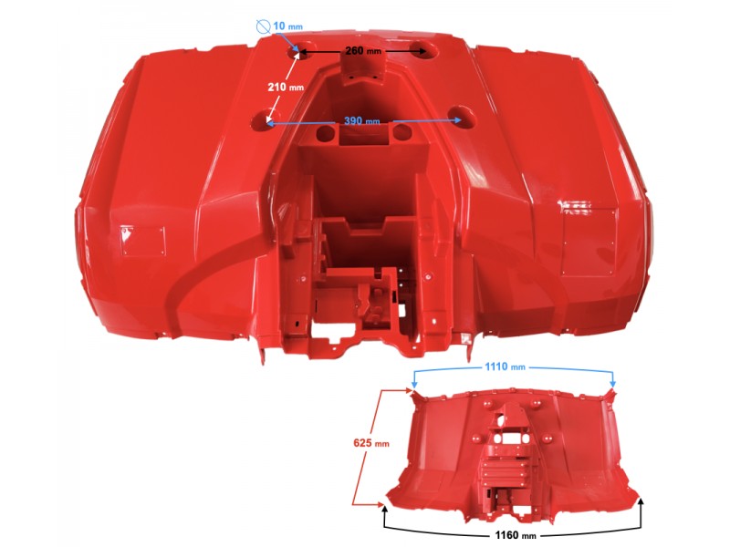 Back cover top red Hisun Tactic 550