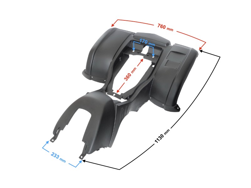 Rear cover for ATV Mikilon , black Rear cover for ATV Mikilon , black