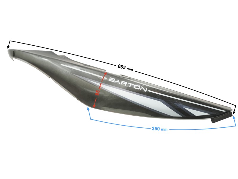 Rear right side cover, graphite for Sprint 2 moped