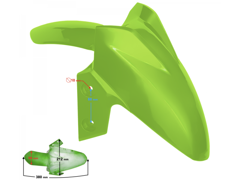 Front fender cover green Flash 50
