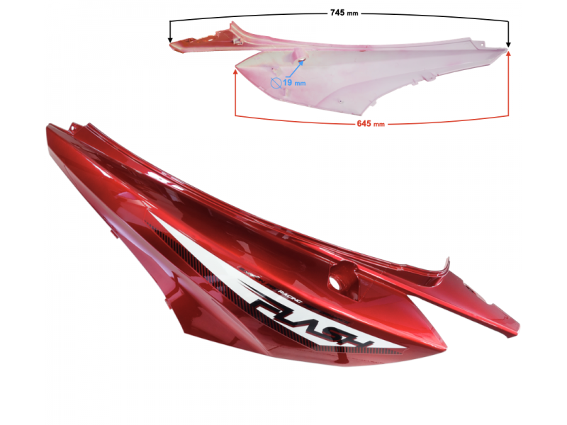 Left rear cover red Flash 50