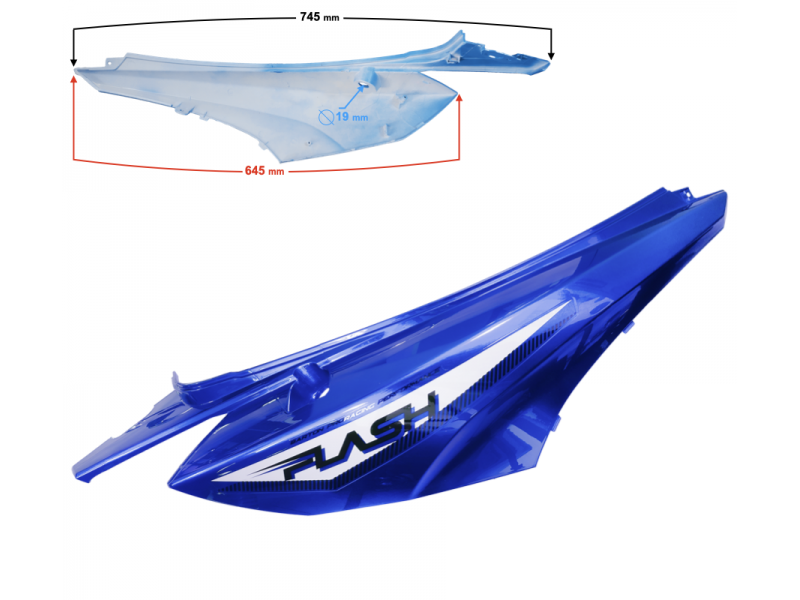 Right rear cover blue Flash 50