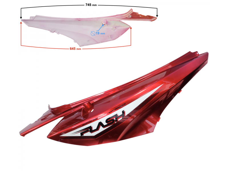 Right rear cover red Flash 50