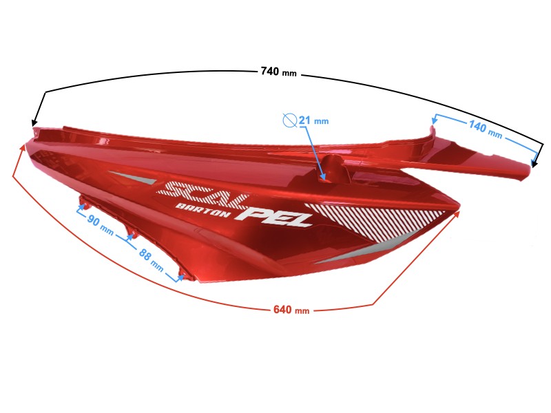 Rear left cover, red Scalpel 50