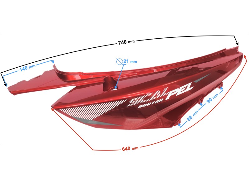 Rear right cover, red Scalpel 50