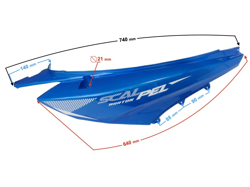 Rear right cover, blue Scalpel 50