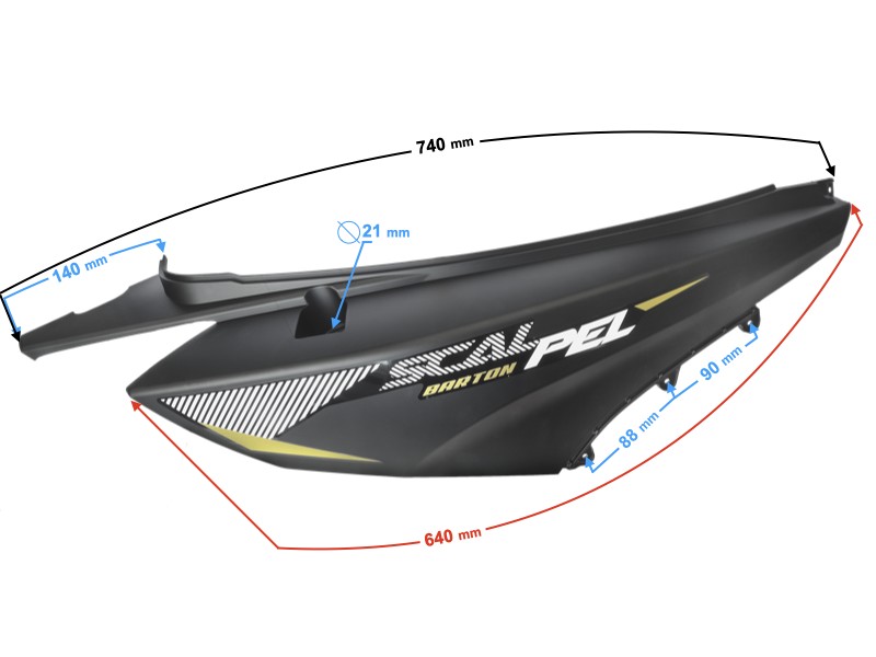 Rear right cover, graphite Scalpel 50