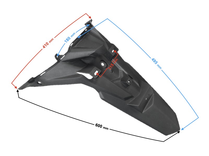 Rear fender cover, top part, black Scalpel 50