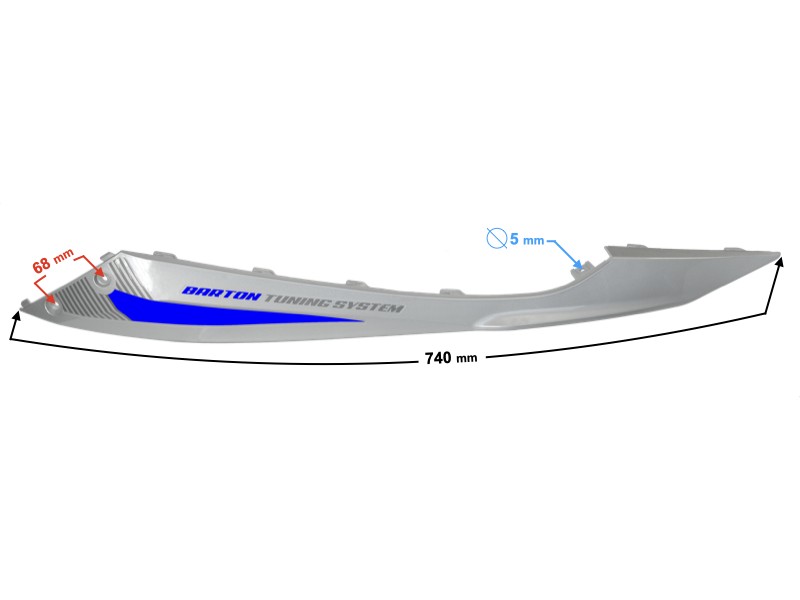 Lower left threshold cover, silver-blue Scalpel 50