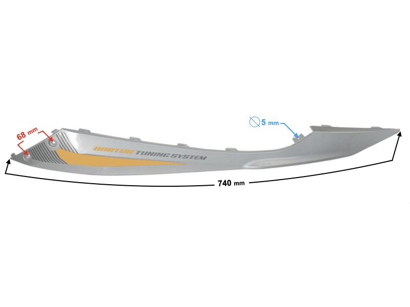 Lower left threshold cover, silver-gold Scalpel 50