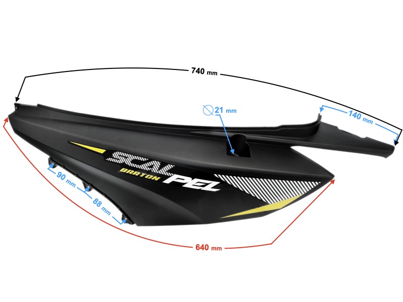 Rear left cover, black Scalpel 50