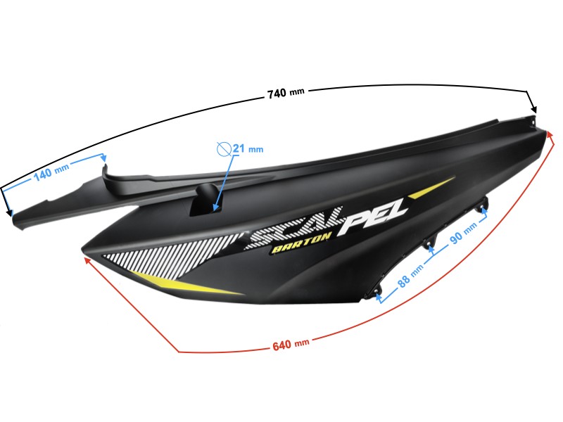 Rear right cover, black Scalpel 50