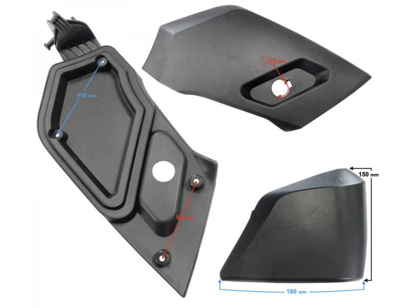 Covers of the left handlebars compartment for B-Max scooter