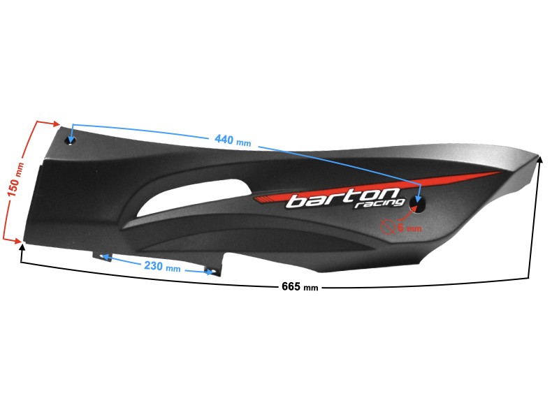 Left threshold cover, black-red for Falcon 125 2 scooter