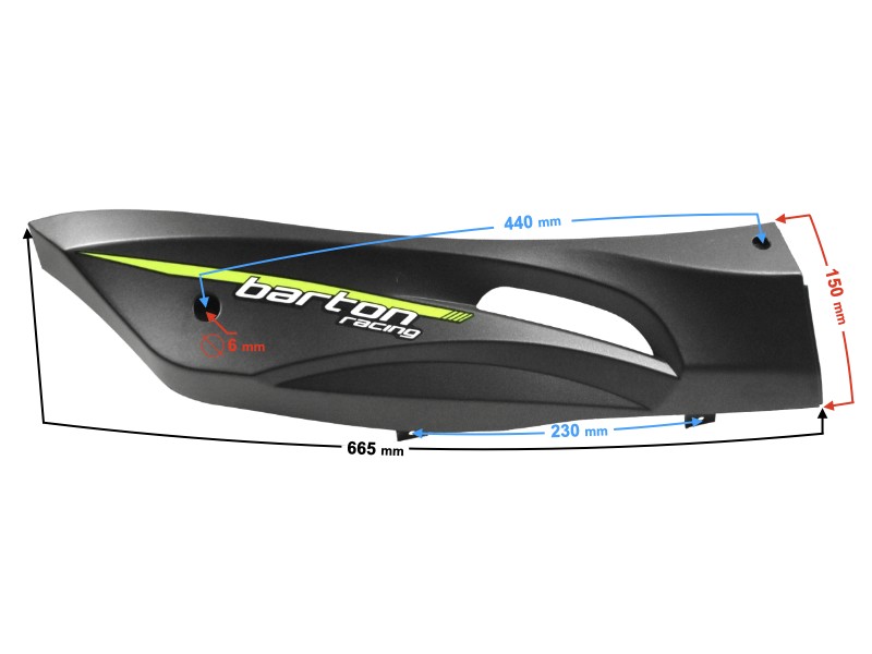 Right threshold cover, black-green for Falcon 125 2 scooter