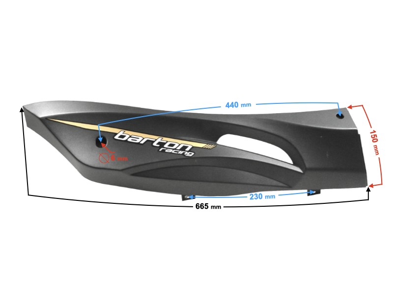 Right threshold cover, black-gold for Falcon 125 2 scooter Right threshold cover, black-gold for Falcon 125 2 scooter