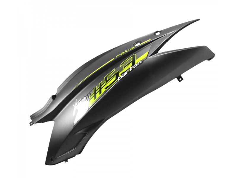 Rear left cover, black-green for Falcon 125 2 scooter