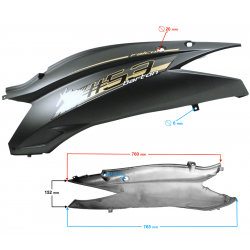 Rear left cover, black-gold for Falcon 125 2 scooter