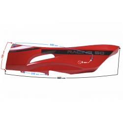 Left threshold cover, red Falcon scooter Left threshold cover, red Falcon scooter