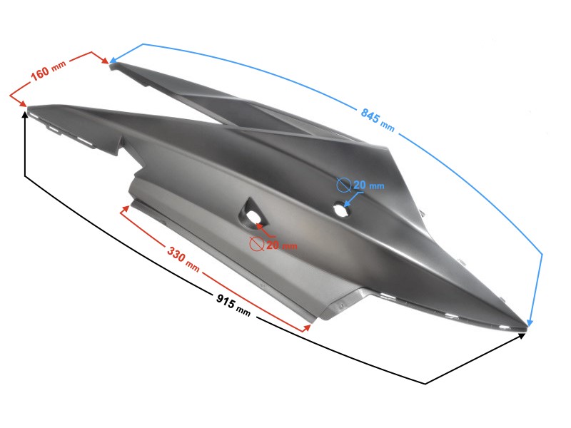 Left side cover , graphite for E-Max scooter