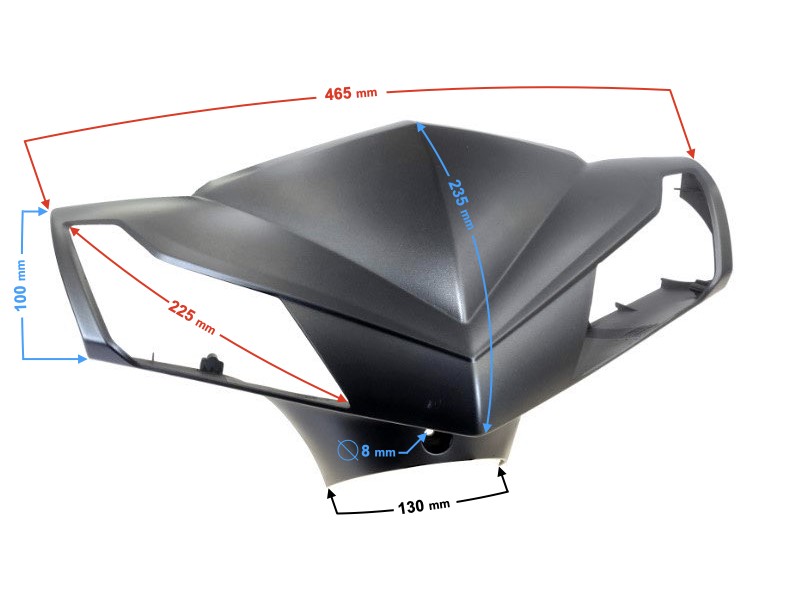 Front top cover, graphite for E-Max scooter