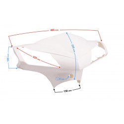 Front cover, top part , white for E-Max scooter