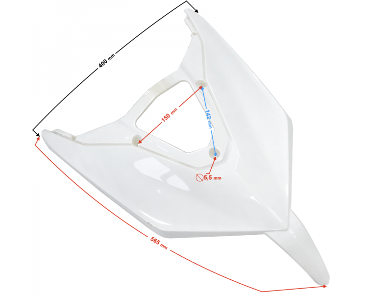 Front cover décor, bottom part for E-MAX ONE scooter white
