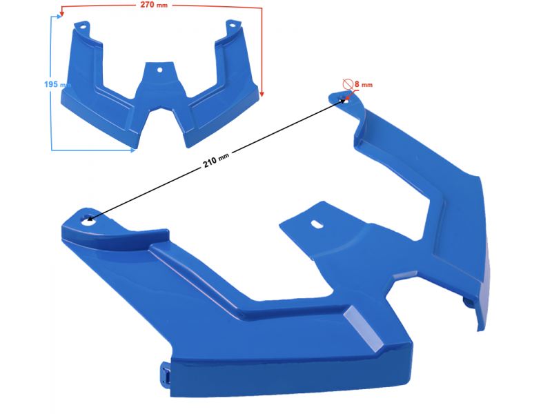 Cover - seat support connector, blue for B-Max scooter