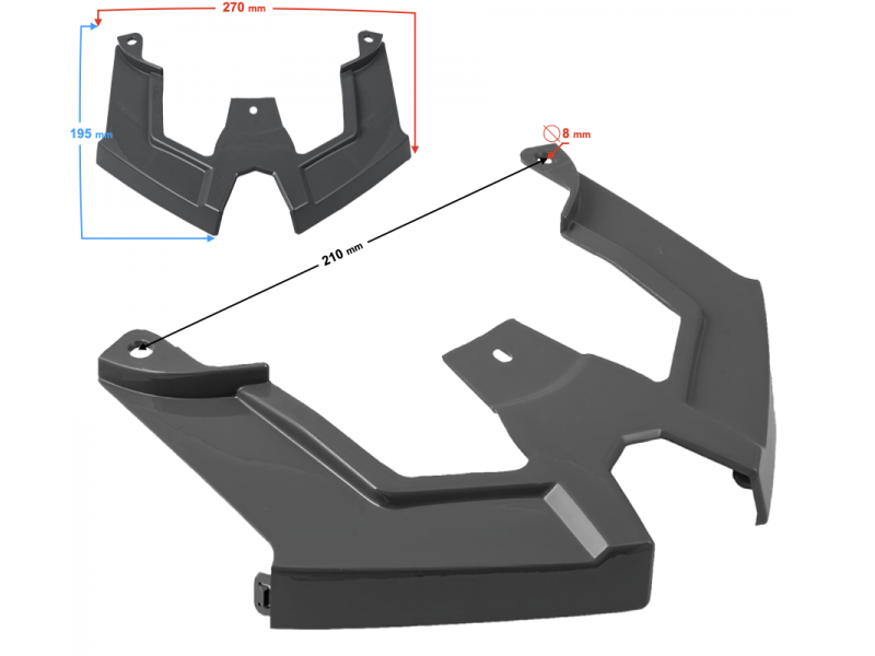 Cover - seat support connector, graphite for B-Max scooter