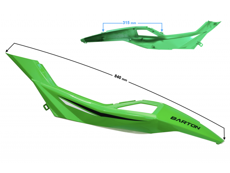 left seatpost cover rear part, green BLADE R