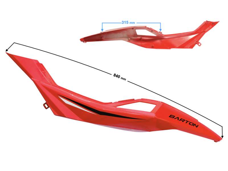 Left side seating cover, red BLADE R Left side seating cover, red BLADE R