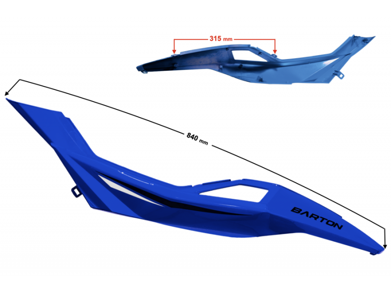 Rear seat Cover left blue BLADE R