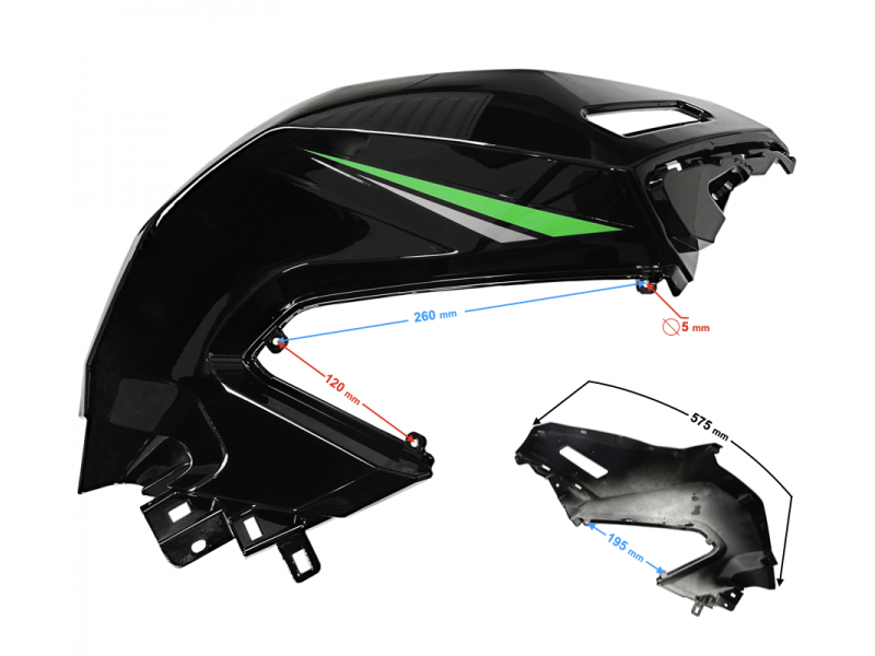 Fuel tank Cover right green BLADE R