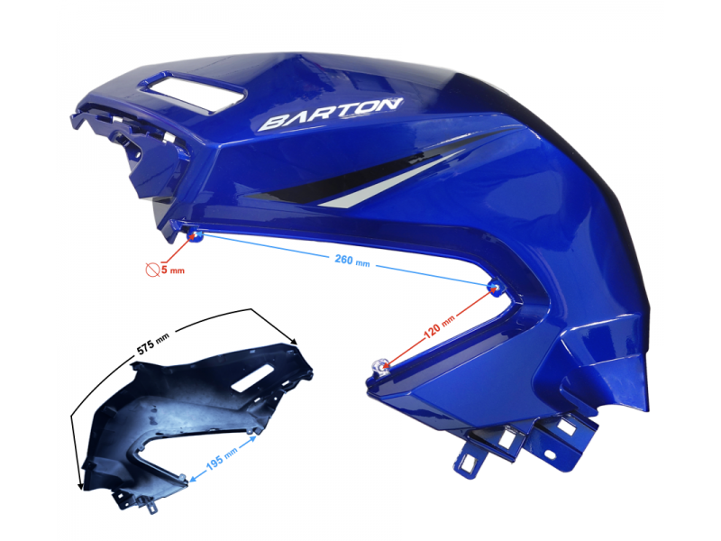 Fuel tank Cover, left, blue, BLADE R Fuel tank Cover, left, blue, BLADE R