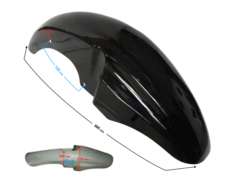 Front fender cover black Volcano 50
