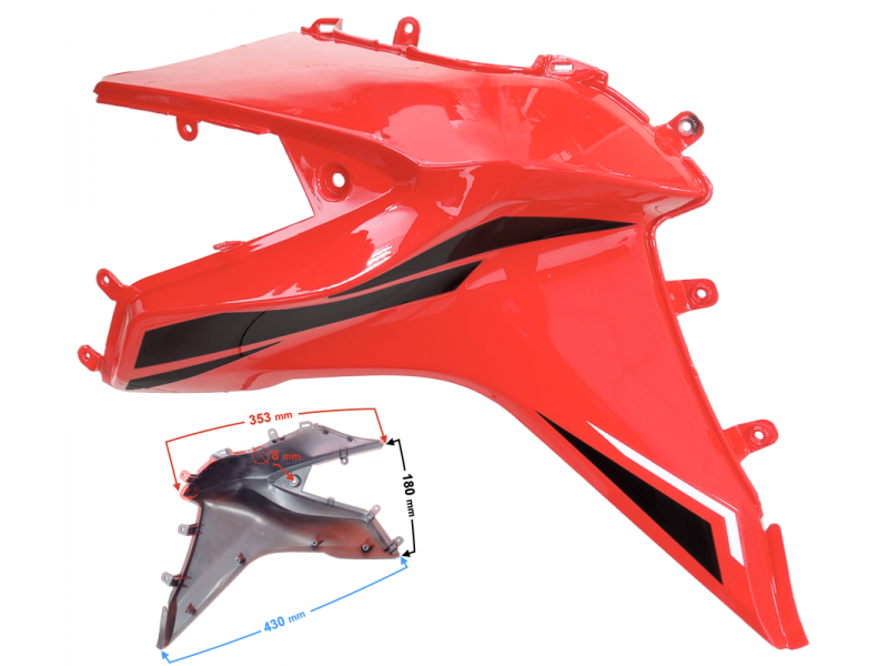 Fuel tank housing left red GT 125