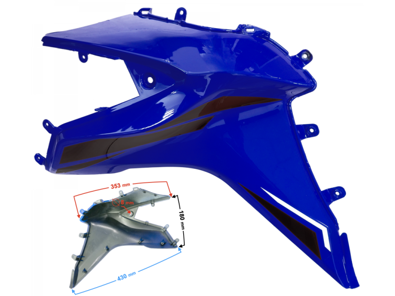 Fuel tank housing left blue GT 125