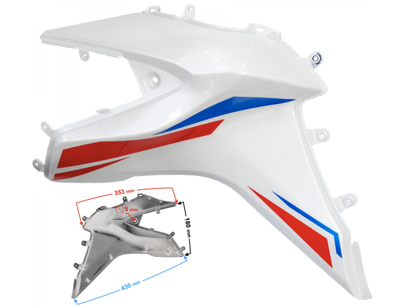 Fuel tank housing left white GT 125