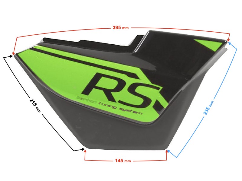 Right side cover, black-green, for Sprint 2 moped