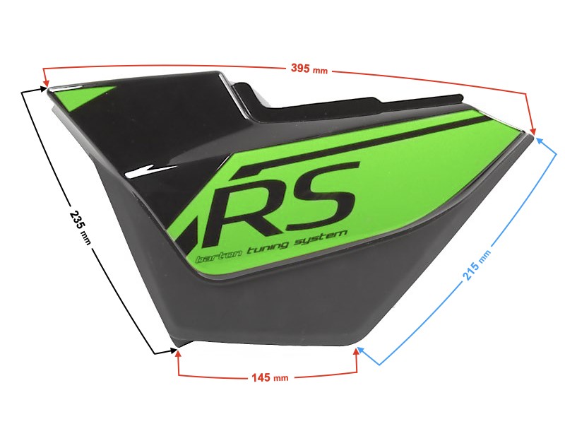 Left side cover, black-green, for Sprint 2 moped