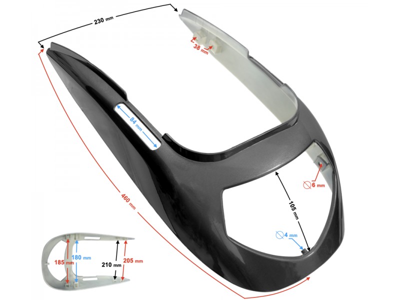 Rear cover, black Volcano 50