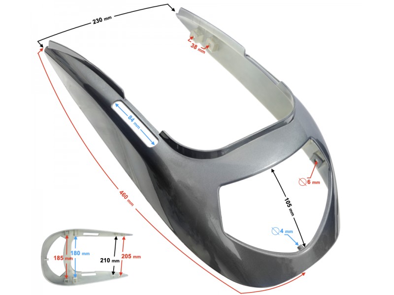 Rear cover, graphite Volcano 50 Rear cover, graphite Volcano 50