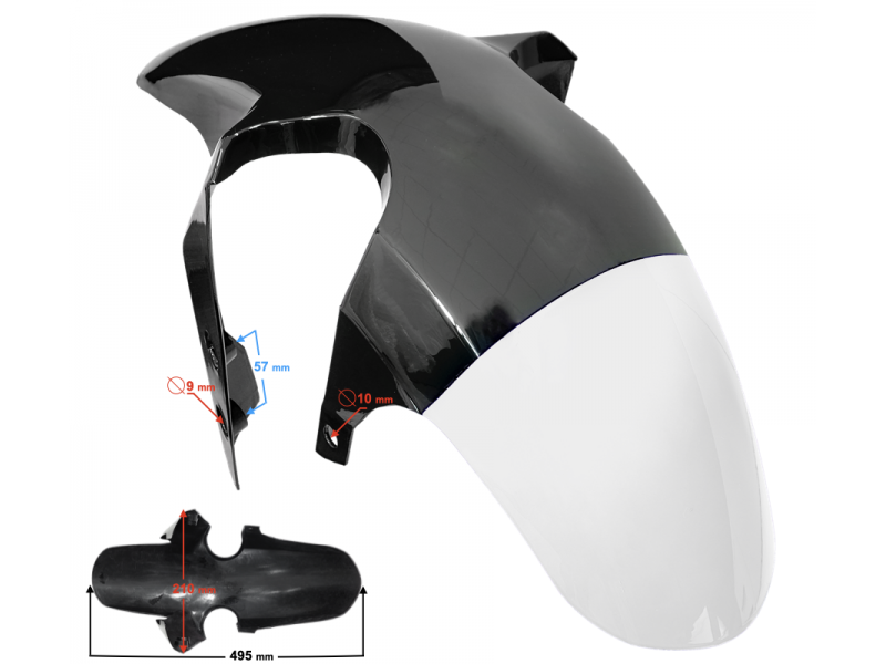 Housing - front fender black-white GT 125