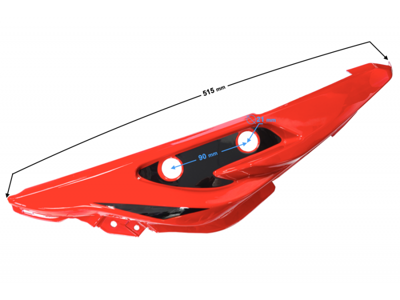 Rear Cover: right, red GT 125