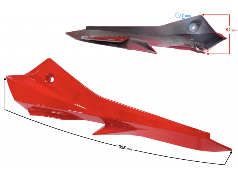 Headlamp Cover left part II 3 red GT 125